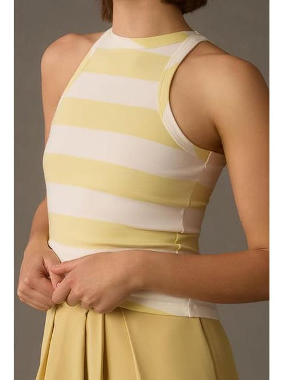 ANTHROPOLOGIE Women's Maeve Wide Stripes Tank Top Size XXS In Yellow